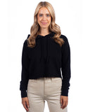 Next Level Apparel-9384-Ladies Cropped Pullover Hooded Sweatshirt-BLACK