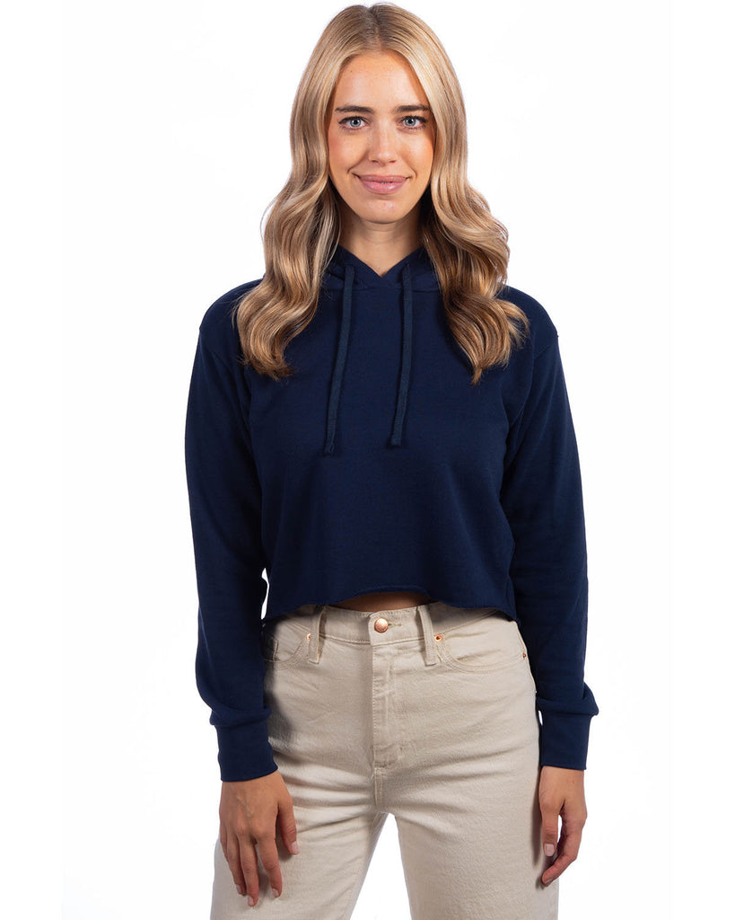 Next Level Apparel-9384-Ladies Cropped Pullover Hooded Sweatshirt-MIDNIGHT NAVY