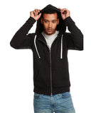 Next Level Apparel-9602-Unisex Santa Cruz Full-Zip Hooded Sweatshirt-BLACK