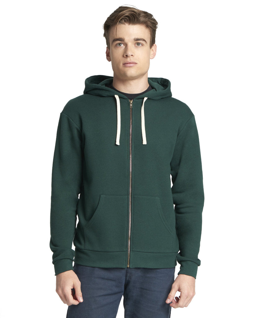 Next Level Apparel-9602-Unisex Santa Cruz Full-Zip Hooded Sweatshirt-FOREST GREEN
