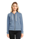 Next Level Apparel-9603-Ladies Malibu Raglan Full-Zip Hooded Sweatshirt-HEATHER BAY BLUE
