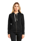 Next Level Apparel-9603-Ladies Malibu Raglan Full-Zip Hooded Sweatshirt-HEATHER BLACK