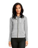 Next Level Apparel-9603-Ladies Malibu Raglan Full-Zip Hooded Sweatshirt-HEATHER GRAY