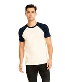 Next Level Apparel-N3650-Unisex Raglan Short-Sleeve T-Shirt-MDNT NVY/ NATURL