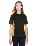 North End-77042-Ladies Fuse Colorblock Twill Shirt-BLK/ CMPS GOLD