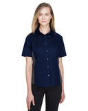 North End-77042-Ladies Fuse Colorblock Twill Shirt-CLASC NAVY/ CRBN