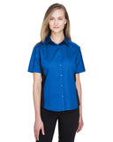 North End-77042-Ladies Fuse Colorblock Twill Shirt-TRUE ROYAL/ BLK