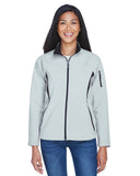 North End-78034-Ladies Three-Layer Fleece Bonded Performance Soft Shell Jacket-OPAL BLUE