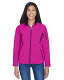 North End-78034-Ladies Three-Layer Fleece Bonded Performance Soft Shell Jacket-PLUM ROSE