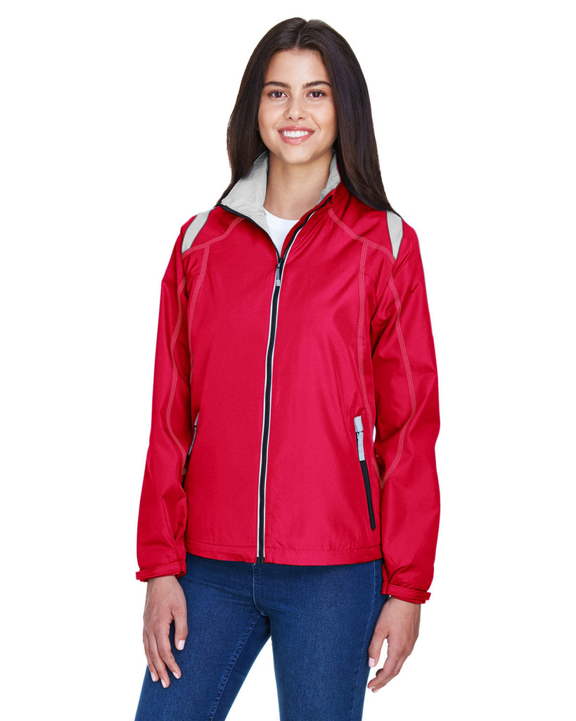 North End-78076-Ladies Endurance Lightweight Colorblock Jacket-OLYMPIC RED