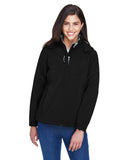North End-78080-Ladies Glacier Insulated Three-Layer Fleece Bonded Soft Shell Jacket with Detachable Hood-BLACK