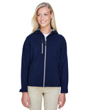 North End-78166-Ladies Prospect Two-Layer Fleece Bonded Soft Shell Hooded Jacket-CLASSIC NAVY