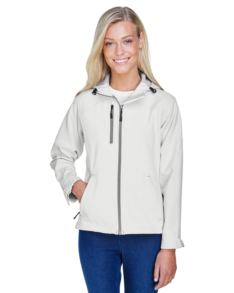 North End-78166-Ladies Prospect Two-Layer Fleece Bonded Soft Shell Hooded Jacket-CRYSTAL QUARTZ