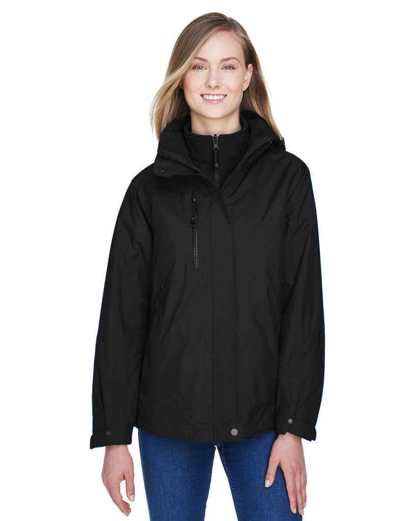North End-78178-Ladies Caprice 3-in-1 Jacket with Soft Shell Liner-BLACK