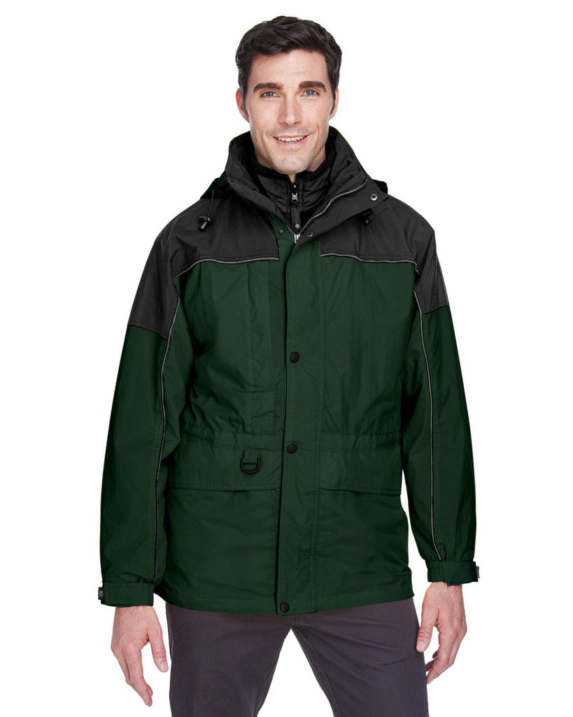 North End-88006-Adult 3-in-1 Two-Tone Parka-ALPINE GREEN