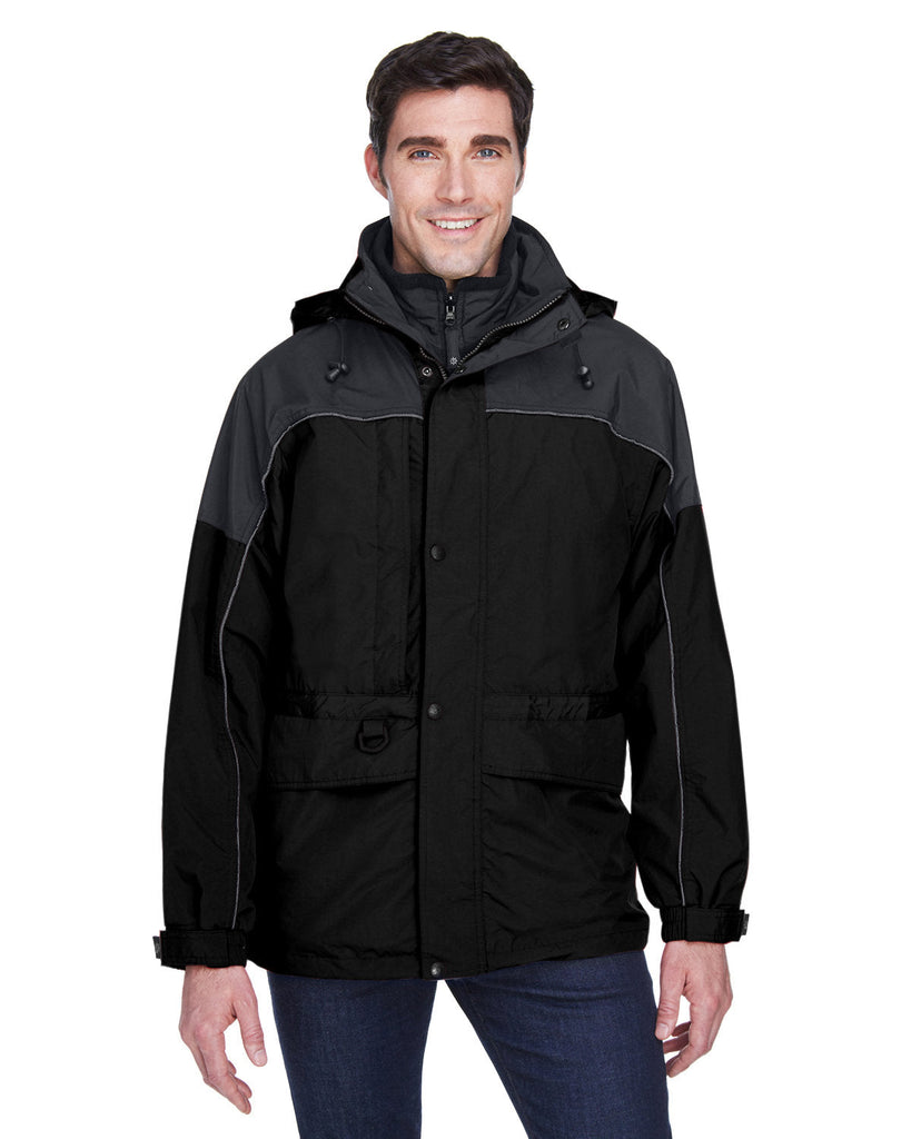 North End-88006-Adult 3-in-1 Two-Tone Parka-BLACK