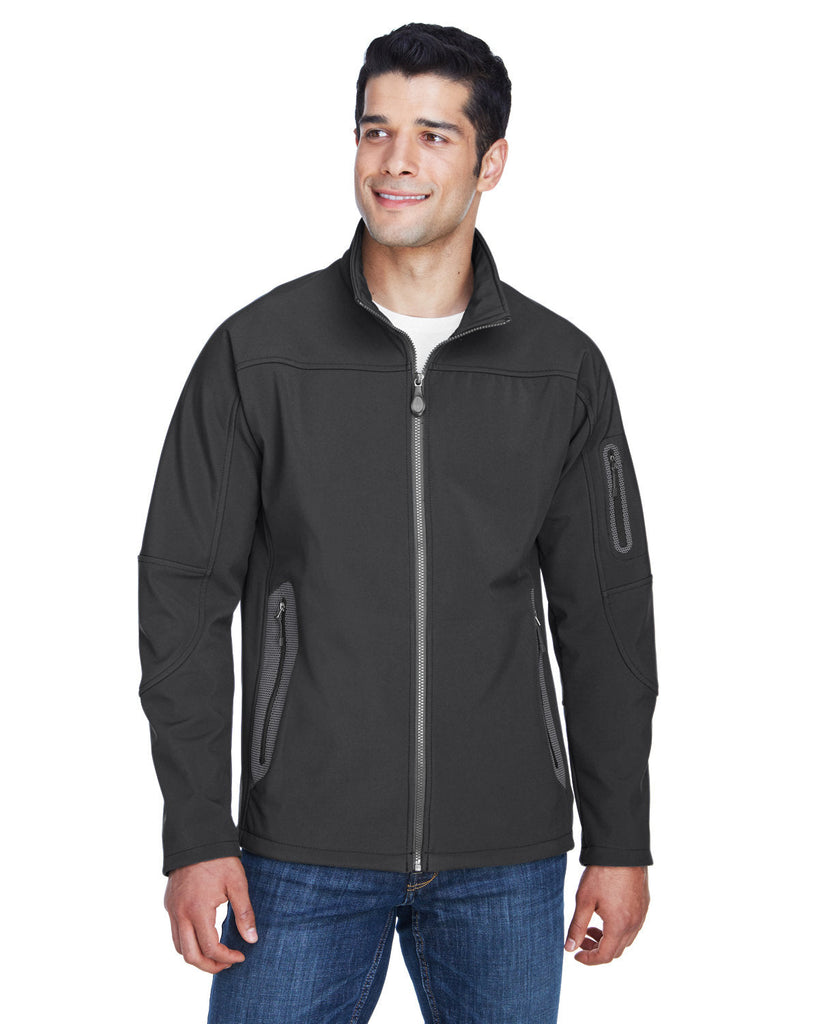 North End-88138-Mens Three-Layer Fleece Bonded Soft Shell Technical Jacket-GRAPHITE