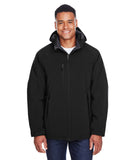 North End-88159-Mens Glacier Insulated Three-Layer Fleece Bonded Soft Shell Jacket with Detachable Hood-BLACK