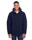 North End-88159-Mens Glacier Insulated Three-Layer Fleece Bonded Soft Shell Jacket with Detachable Hood-CLASSIC NAVY