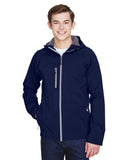 North End-88166-Mens Prospect Two-Layer Fleece Bonded Soft Shell Hooded Jacket-CLASSIC NAVY