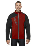 North End-88176-Mens Terrain Colorblock Soft Shell with Embossed Print-CLASSIC RED