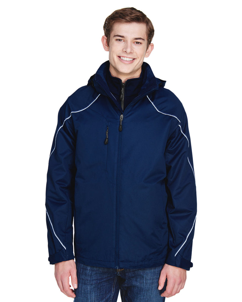 North End-88196T-Mens Tall Angle 3-in-1 Jacket with Bonded Fleece Liner-NIGHT