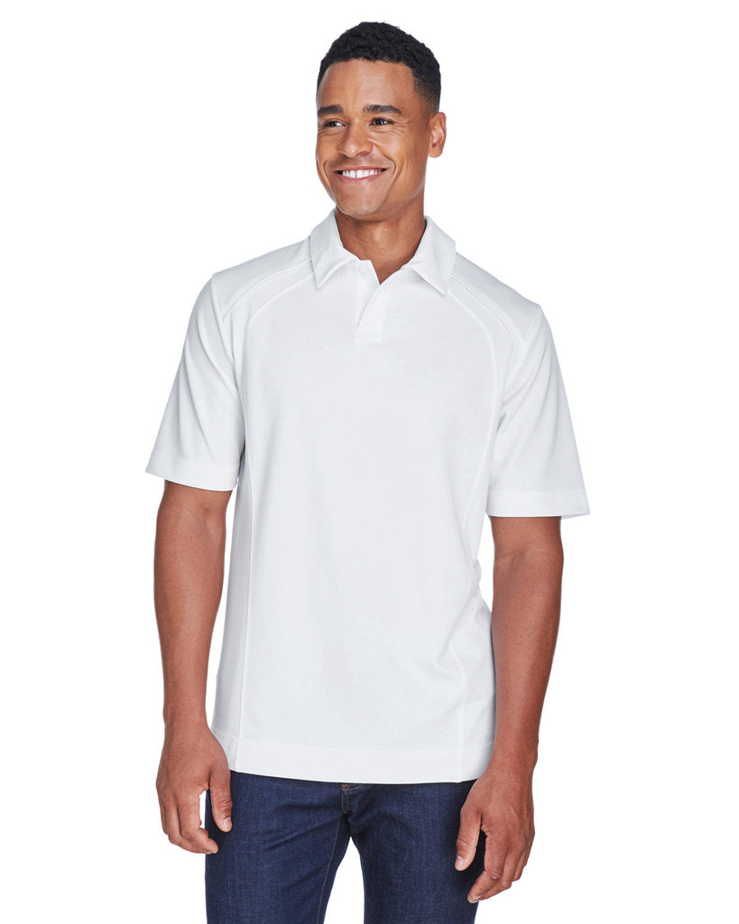 North End-88632-Mens Recycled Polyester Performance Piqué Polo-WHITE