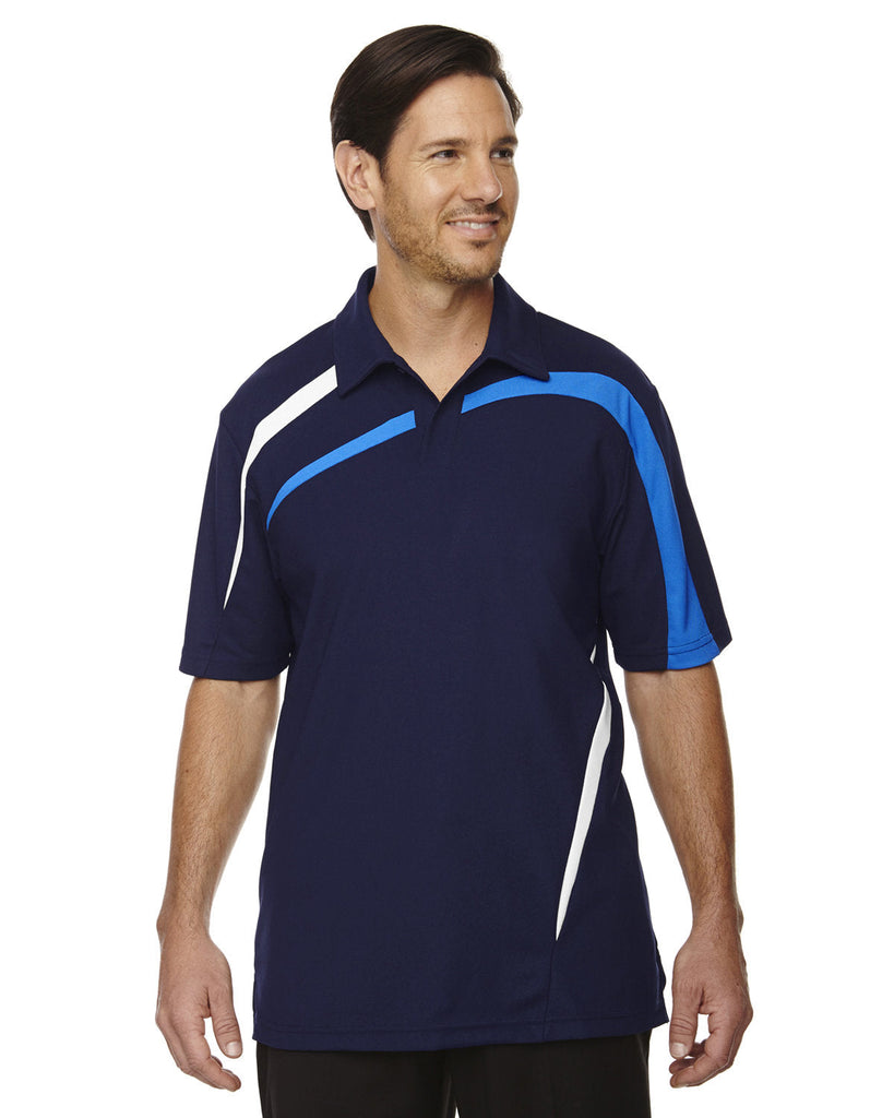 North End-88645-Mens Impact Performance Polyester Piqué Colorblock Polo-NIGHT