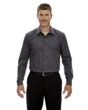 North End-88674-Mens Boardwalk Wrinkle-Free Two-Ply 80s Cotton Striped Tape Shirt-CARBON