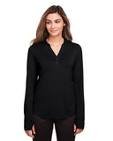 North End-NE400W-Ladies Jaq Snap-Up Stretch Performance Pullover-BLACK