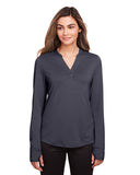 North End-NE400W-Ladies Jaq Snap-Up Stretch Performance Pullover-CARBON