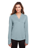 North End-NE400W-Ladies Jaq Snap-Up Stretch Performance Pullover-OPAL BLUE