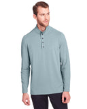 North End-NE400-Mens Jaq Snap-Up Stretch Performance Pullover-OPAL BLUE