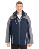 North End-NE700-Mens Embark Interactive Colorblock Shell with Reflective Printed Panels-NAVY/ GRP/ GRP