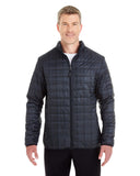 North End-NE701-Mens Portal Interactive Printed Packable Puffer Jacket-PLAID