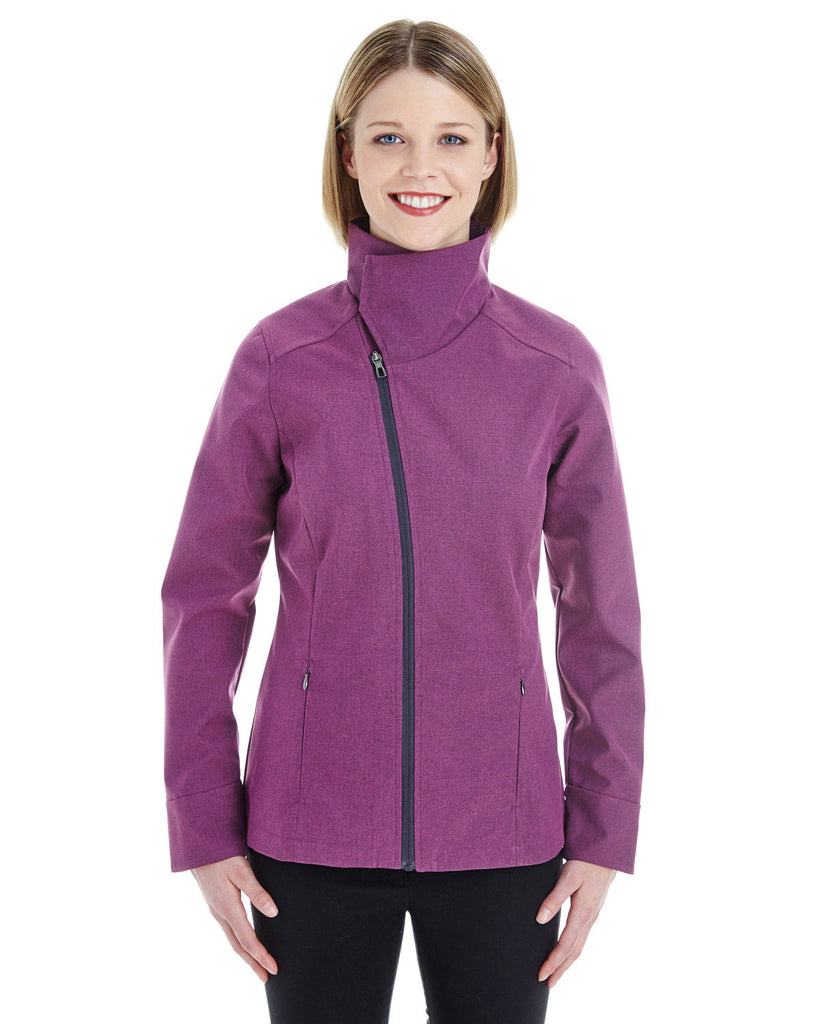 North End-NE705W-Ladies Edge Soft Shell Jacket with Convertible Collar-RASPBERRY