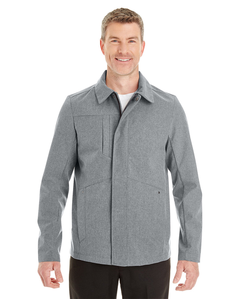 North End-NE705-Mens Edge Soft Shell Jacket with Fold-Down Collar-CITY GREY