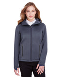 North End-NE707W-Ladies Paramount Bonded Knit Jacket-CLSC NVY HT/ CRB