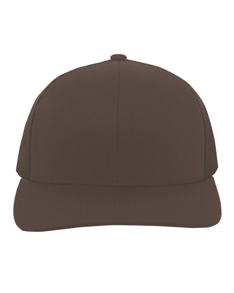 Pacific Headwear-104C-Trucker Snapback Hat-BROWN