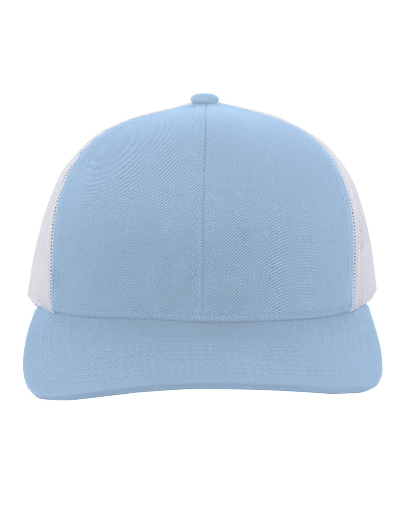 Pacific Headwear-104C-Trucker Snapback Hat-COLUM BLUE/ WHT
