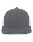 Pacific Headwear-104C-Trucker Snapback Hat-GRAPHITE/ WHITE