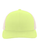 Pacific Headwear-104C-Trucker Snapback Hat-GRN GLW/ BEIGE