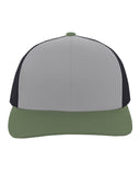 Pacific Headwear-104C-Trucker Snapback Hat-HT GR/ LT CH/ MG