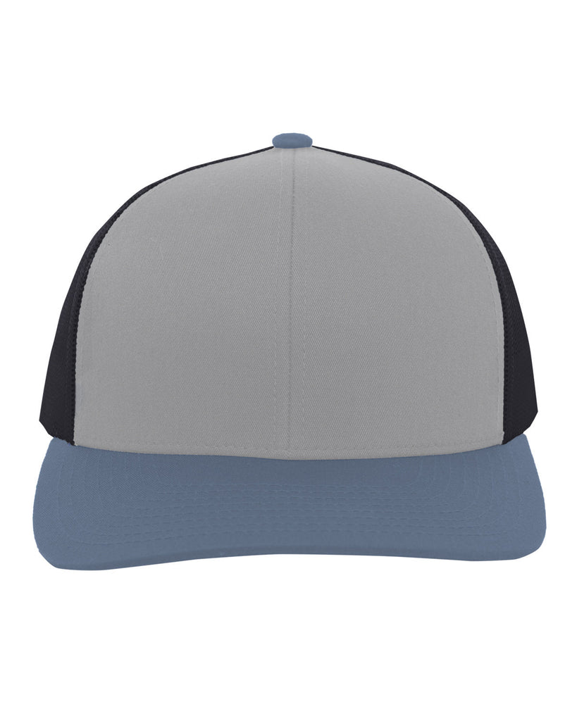 Pacific Headwear-104C-Trucker Snapback Hat-HT GR/ LT CH/ OB