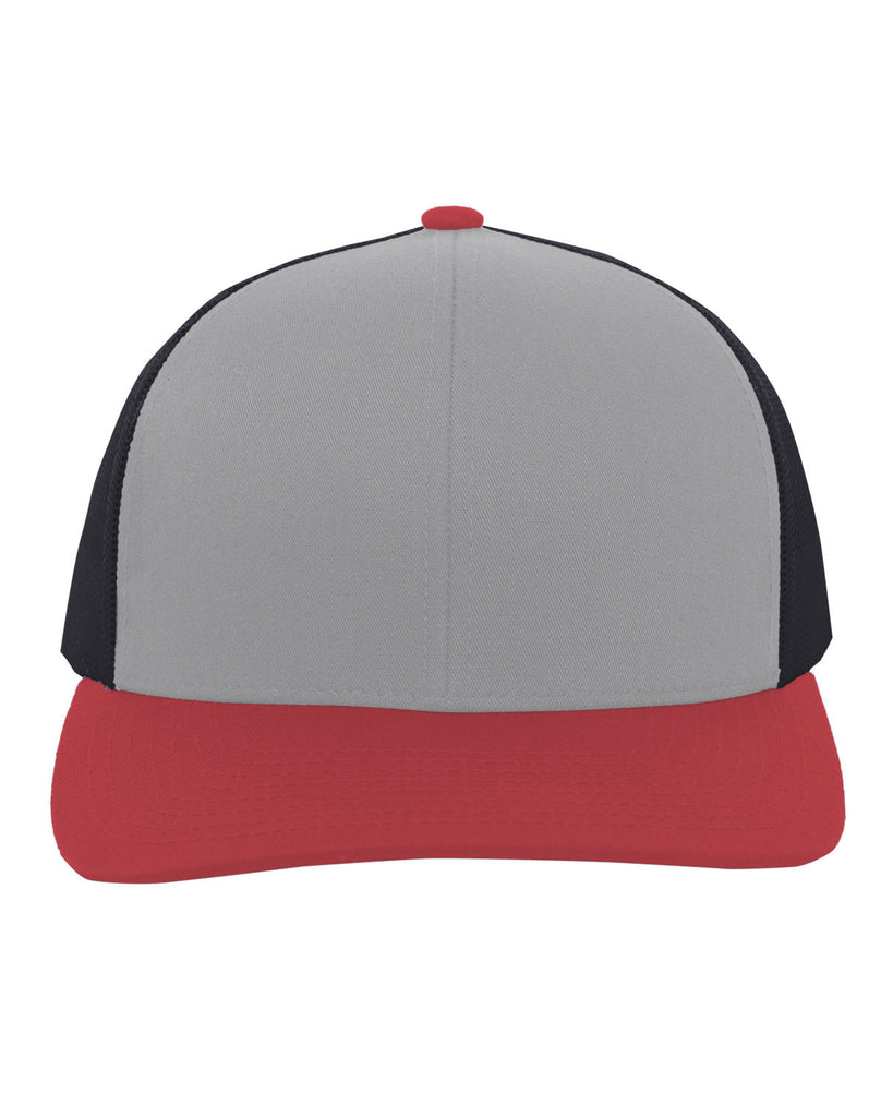Pacific Headwear-104C-Trucker Snapback Hat-HT GR/ LT CH/ VR