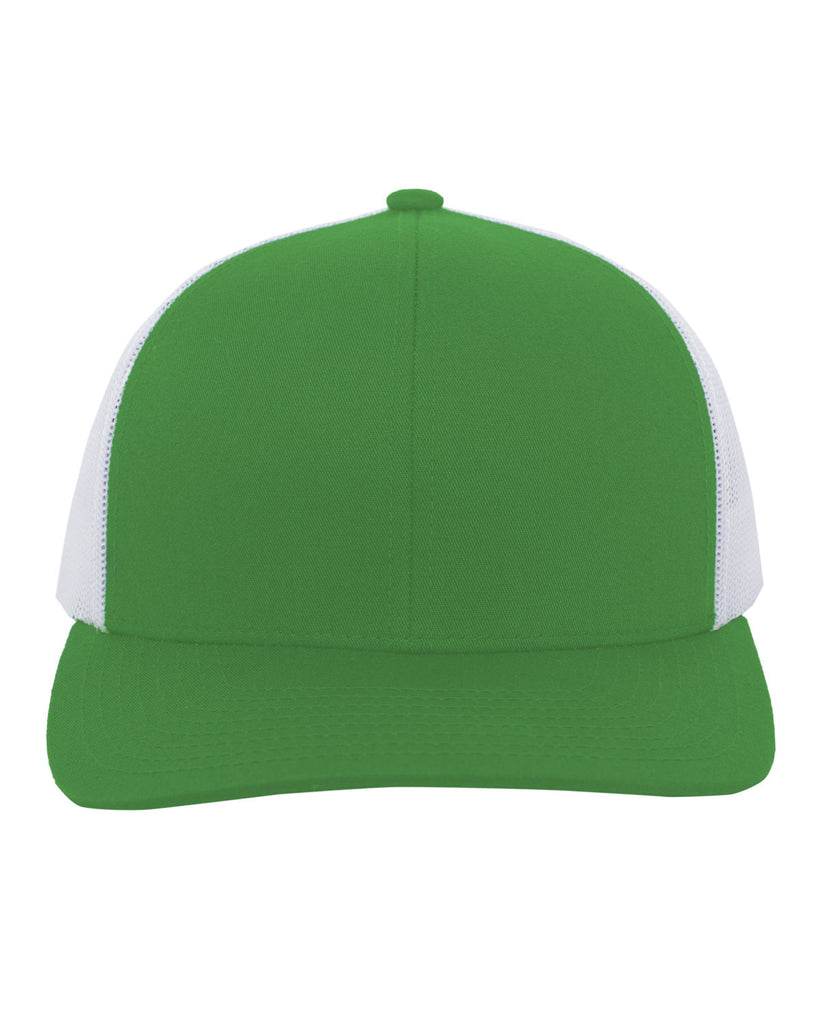 Pacific Headwear-104C-Trucker Snapback Hat-KELLY/ WHITE