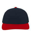 Pacific Headwear-104C-Trucker Snapback Hat-NAVY/ RED/ NAVY