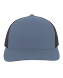 Pacific Headwear-104C-Trucker Snapback Hat-OCEAN BLUE/ CHAR