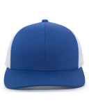 Pacific Headwear-104C-Trucker Snapback Hat-ROYAL/ WHITE