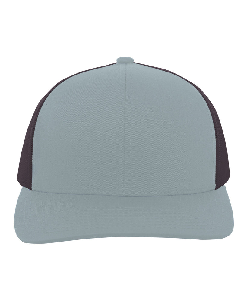 Pacific Headwear-104C-Trucker Snapback Hat-SMOKE BLUE/ CHAR